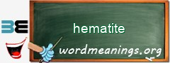 WordMeaning blackboard for hematite